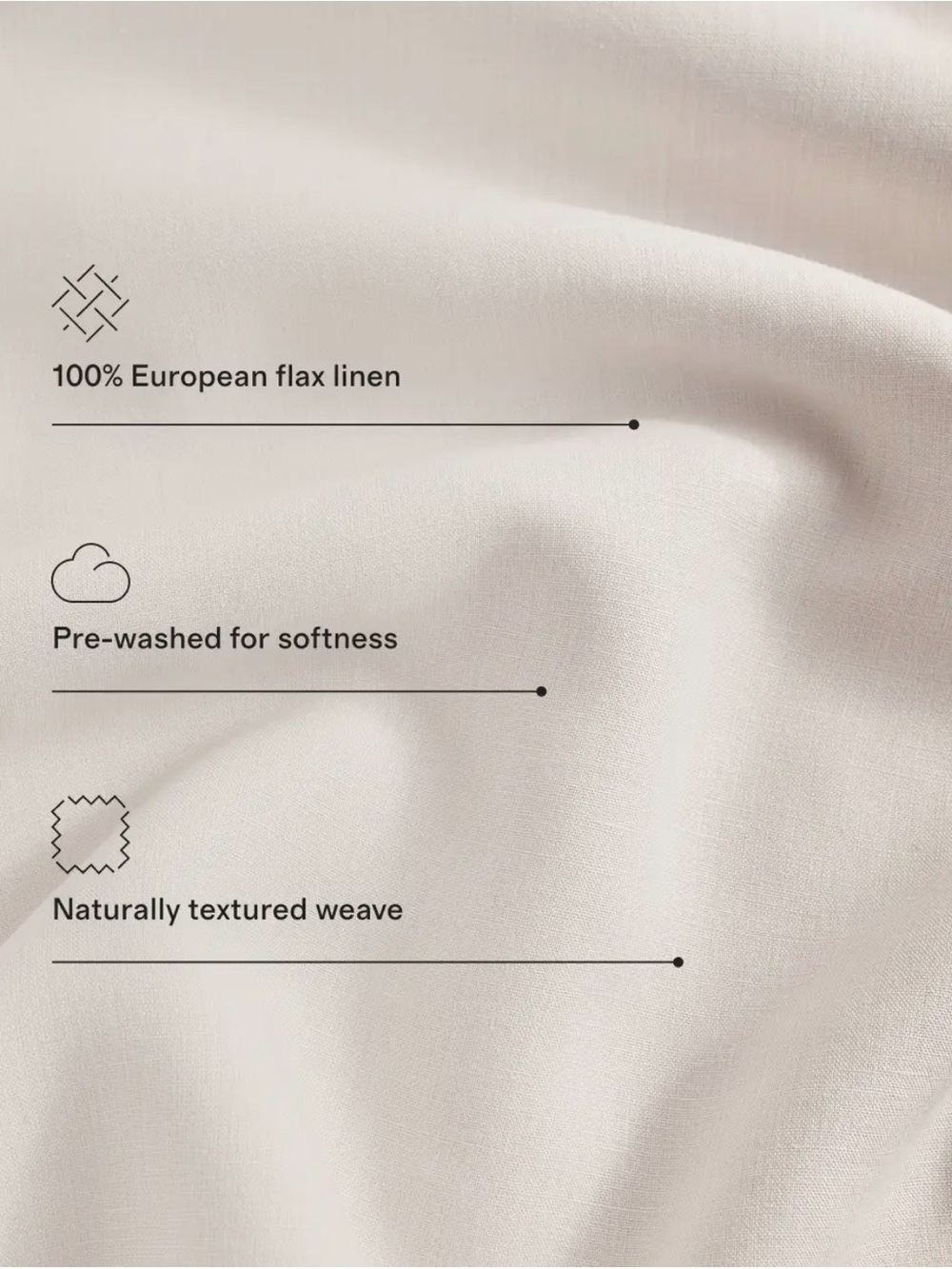 NWOT European Willowleaf Linen Queen Fitted Sheet Set - Retail $124 - Picture 5 of 7